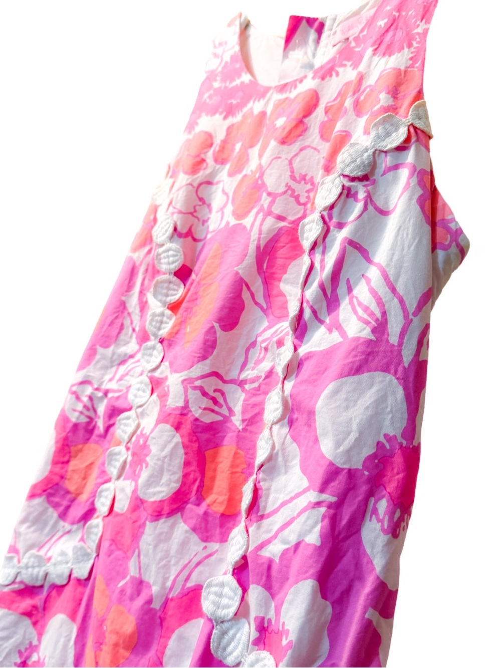 Lilly Pulitzer Pearl Shift Dress Pansy Dance Pink Orange Lace Size 0 Womens Girl - Picture 4 of 13
